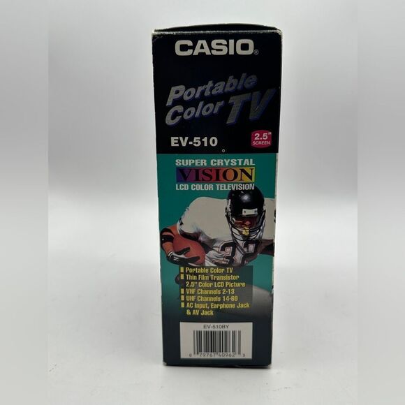 VTG Casio Super Crystal Vision 2.5" Portable Color TV EV-510 in box antenna - Picture 2 of 10
